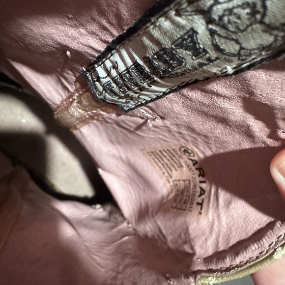 Ariat Women's Pink and Brown Ankle Boots - Picture 6 of 8